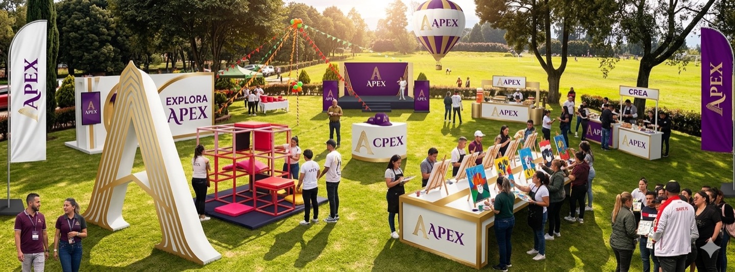 Activación de marca APEX con experiencias artísticas, recreativas y montaje al aire libre